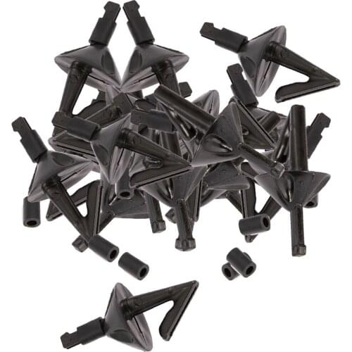 20pcs Impact Pulley Bait Clip with Carp Fishing Rig Sleeves Fishing Tools Replacement Tackle Black