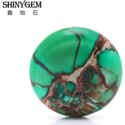 ShinyGem 6-25mm Flat Round Natural Sea Sediment Jasper Beads Handmade Dark Green Minerals Gem Stone For DIY Jewelry Making 50pcs