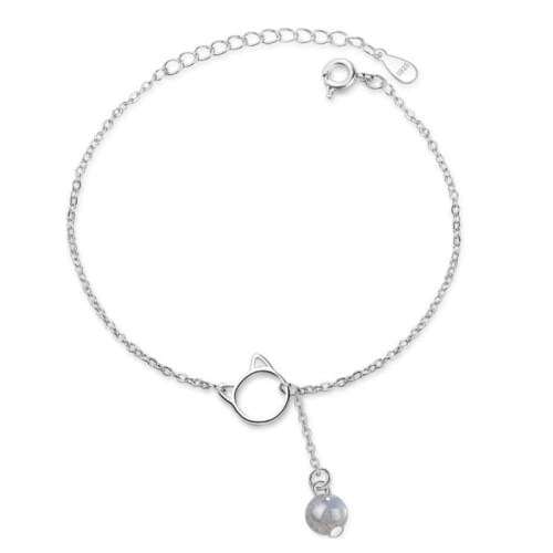 LUKENI Trendy 925 Sterling Silver Bracelets For Women Party Accessories Girl Fashion Crystal Cat Bracelets Lady Valentines Day