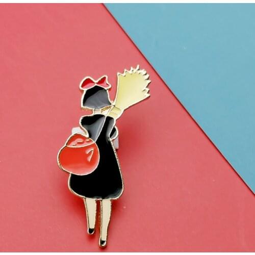 Badge Kikis Delivery Service Enamel Brooch Ghibli Anime JIJI Cat Fans Pin Fantasy Backpack Jewelry Accessories Gift
