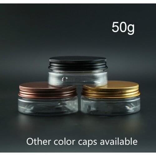 10pcs 50g Plastic Clear Jar with Lid 2oz Empty Cosmetic Bottle Bath Salts Lotion Handmade Cream Coffee Spice Storage Containers