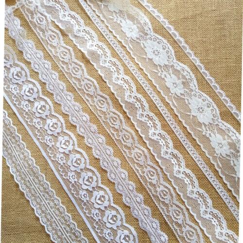 10 yards Embroidered Net white black Lace Trim ribbon fabric Garment headband wedding party decoration gift DIY Accessories