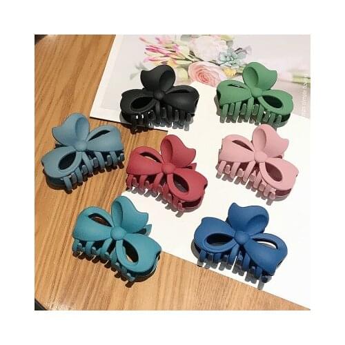 2020 New Bath Tray Hair Clip Claws Frosted Hollow Peach Heart Shape Bow-knot Shapw Catching Clip Hairpin Sweet Cute Headwear INS