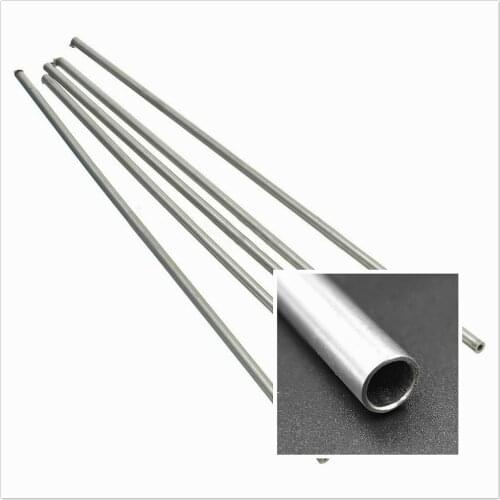 4pcs 250mm 5mm OD 3mm ID 304 Stainless Seamless Steel Capillary Silver Tubes