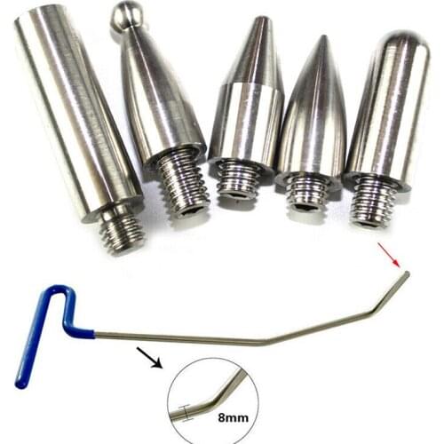 5pcs Stainless Car Puller Push Rods Replace Head Adapter Dent Removal Repair