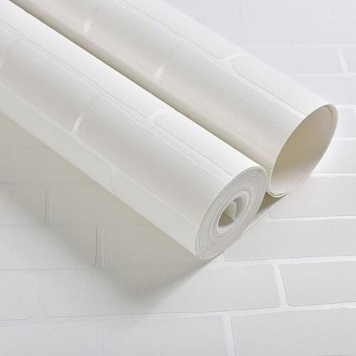 53CMX10M 3D Thicken Mediterranean White Brick Pattern Clothing Store Non-Woven Wallpapers Living Room Dining Room TV Background