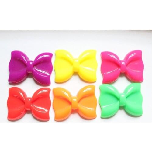 6pcs/lot flat back resin planar Bow tie DIY resin cabochons accessories 54*40mm
