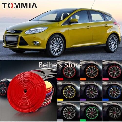 8M Car Wheel Hub Rim Edge Protector Ring Tire Strip Guard Rubber Decals For Ford focus