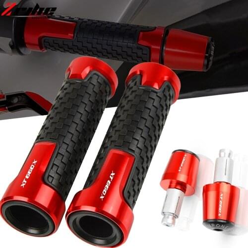 Motorcycle 7/8"22mm Aluminum Handlebar Grips Cap Handle Bar Ends Plugs Cover For Yamaha XT660X XT660 XT 660X 2004-2017 2016 2015