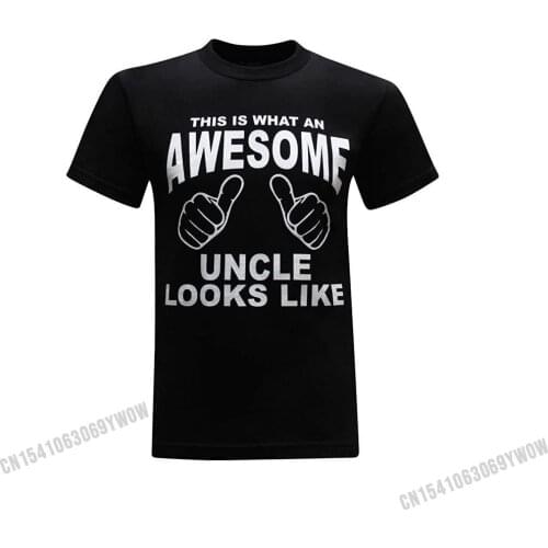This is What an Awesome Uncle Looks Like Funny T-Shirt Tops Shirt Faddish Printed On Cotton Man Tshirts Printed On