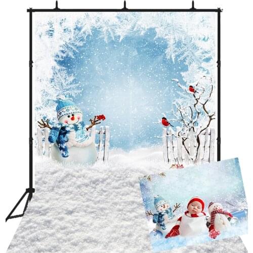 Winter Snow Snowman Snowflake backdrop newborn Baby Party Portrait Photo studio Photography Backgrounds Christmas decoration