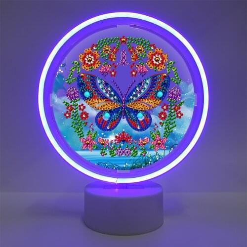 HUACAN Diamond Painting LED Lamp Light Special Shaped Handicraft 5D DIY Diamond Embroidery Christmas Handmade Gift