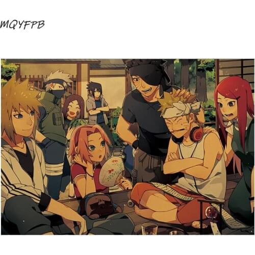 Japanese Anime Character Collection Kraft Paper Poster Home Room Decoration Bedroom wall art Painting Core 50.5x35cm