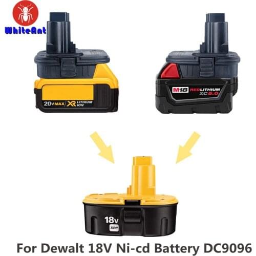DM18D Battery Adapter Converter With USB Port For Dewalt 20V Li-Ion Batteries Convert To 18V NiCad NiMh Battery DE9098 DW9095