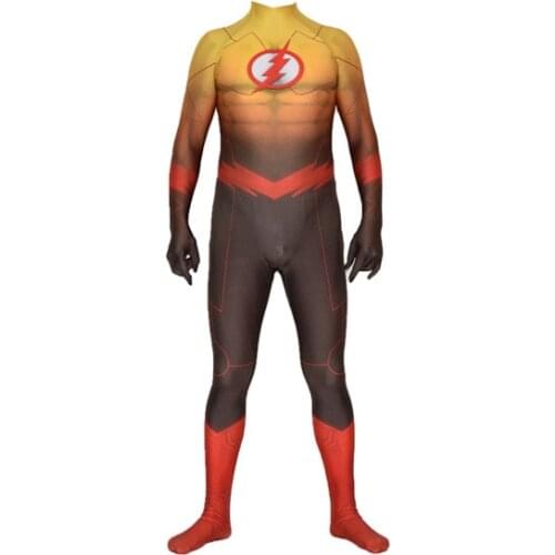 Reverse-Flash Cosplay Costume The Flash Zentai Superhero Bodysuit Adults Kids Tight Suit