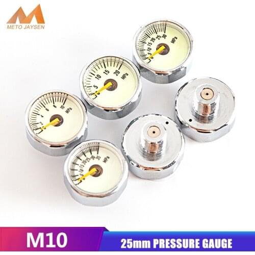 M10x1 High Pressure Gauge 25mm 1 Inch Manometre PCP Paintball Pump Scuba Diving Valve Gauge 10mpa 20mpa 30mpa 35mpa