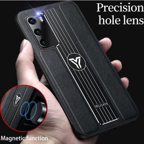 PU Leather Soft Silicone Phone Case For Huawei P20 P30 Lite P40 Pro Plus Mate 20 30 Case Shockproof Cover Funda Coque