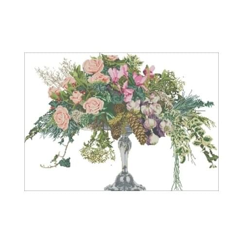 TG 1085 Winter Bouquet Needlework,For Embroidery,DIY 14CT Unprinted Arts Cross stitch kits Set Cross-Stitching Home Decor