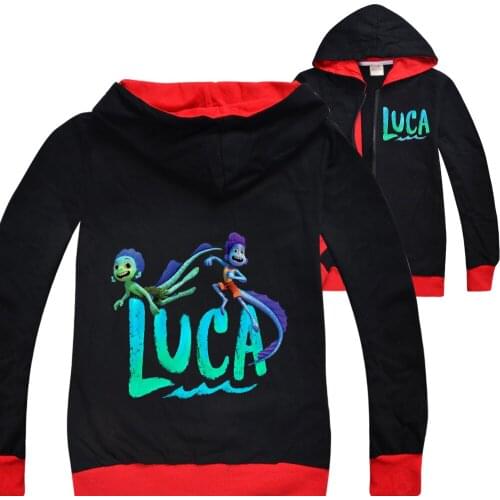 2022 New Luca Game Children Zipper Hooded Coats Baby Cartoon Plush Coats Hoodies Boys Long Sleeve Kids Girls Tops Clothes
