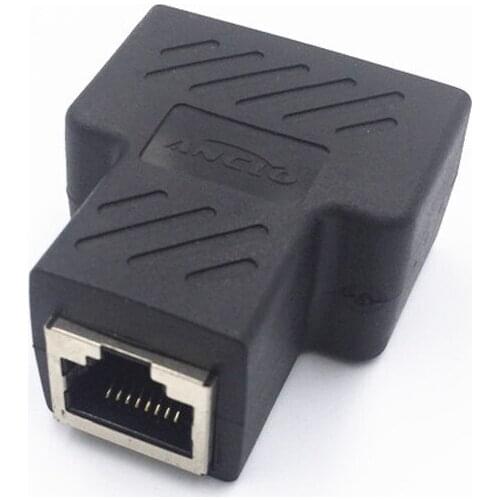 One Split two Way Network Ethernet Head Lan Cable Joiner Coupler RJ45 CAT 5 5E 6 6a Extender Plug Network Connector Splitter NEW