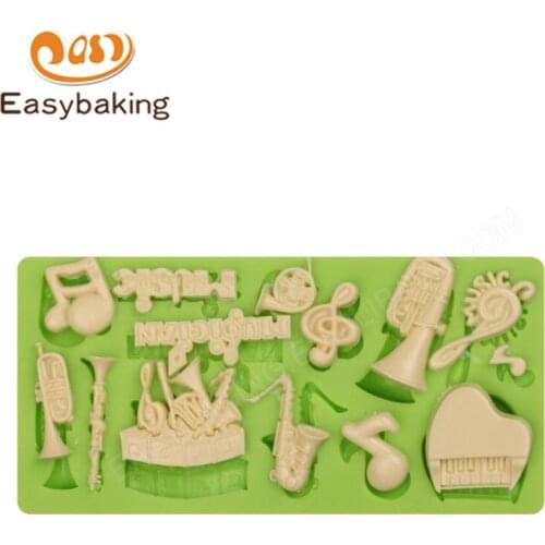 Wholesale/Retail Silicone Arts & Crafts Mold Fondant DIY Cake Decoration Mould Music Theme Products for Resin