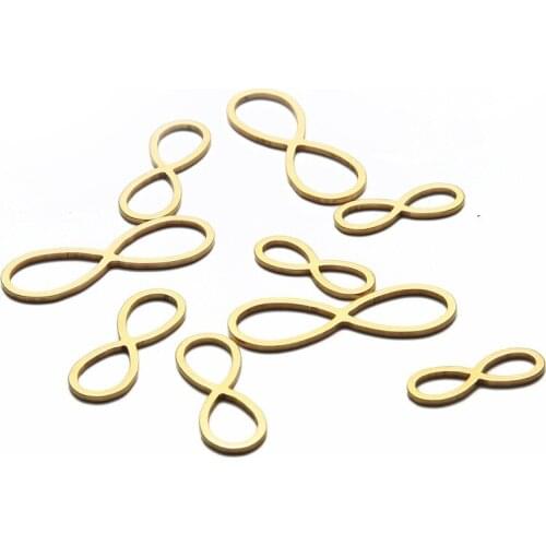 Wholesale 50pcs DIY Accessories Stainless Steel Hollow Infinite Charm 8 Symbol Connector for Bracelet