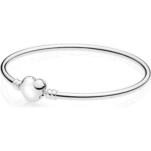 Pan home s925 heart-shaped buckle headband logo basic bracelet simple temperament sterling cute DIY bracelet female