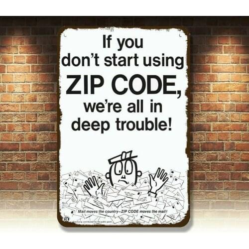 1971 U.S.POSTAL SERVICE USPS ZIP CODE Vintage-Look DECORATIVE REPLICA METAL SIGN