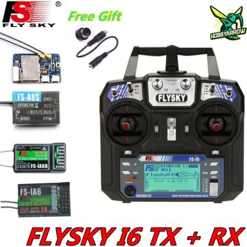 FLYSKY FS-i6 I6 2.4G 6CH AFHDS 2A Rdio Transmitter IA6B X6B A8S R6B IA10B Receiver for RC Airplane Helicopter FPV Racing Drone