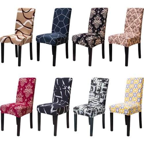 Removable Printing Spandex Stretch Chair Cover Elastic Covers for Restaurant Wedding Banquet Hotel Dining Chair Washable