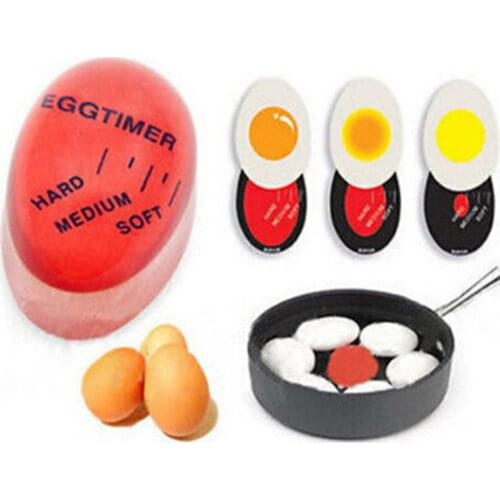 1pcs Egg Perfect Color Changing Timer Yummy Soft Hard Boiled Eggs Cooking Kitchen Eco-Friendly Resin Egg Timer Red timer tools