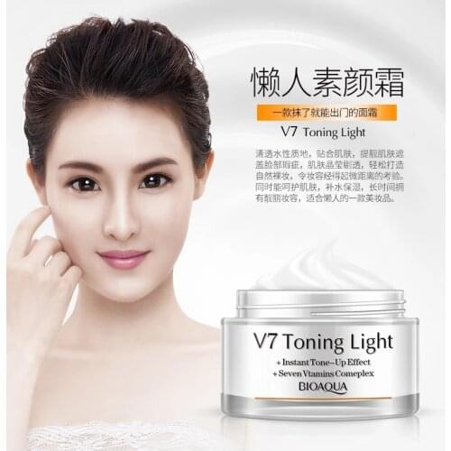 BIOAQUA V7 Vitamins Whitening Cream Invisible Concealer Repair Rough Skin Smooth Invisible Pore Wrinkle Face Care Moisturizing