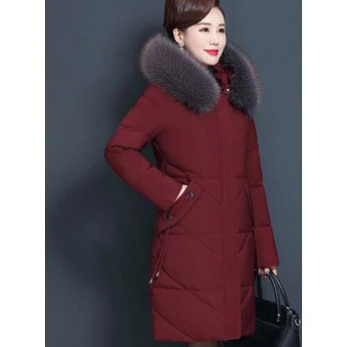Ms. winter coat high-end new mother coat long section middle-aged cotton padded thickening elderly foreign cotton jacket