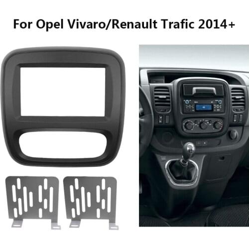 2 Din Car Stereo Radio Audio DVD CD Fascia Plate Panel Frame Dashboard Replacement For Opel Vivaro Renault Trafic 2014-2019