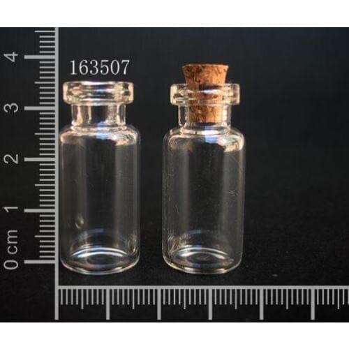 20 pcs 2ml 16x35mm Small Clear Glass Bottle Vial Pendant With Cork and Hook For Wedding Holiday Decoration Christmas Gifts