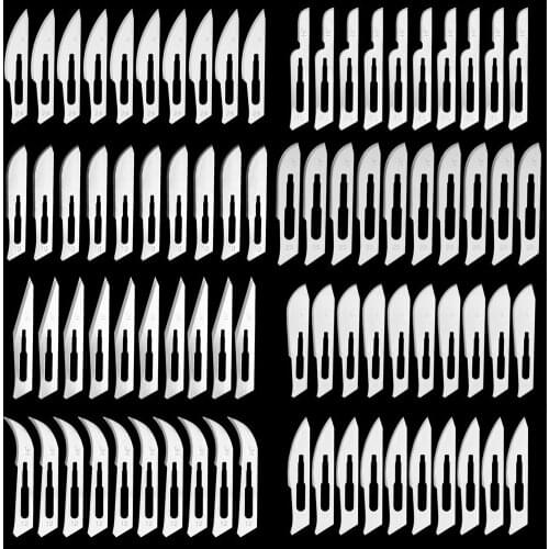 20pcs Blades Stainless Steel Engraving Knife Blades Metal Blade Wood Carving Kni-fe Blade Replacement Surg-ical Scalpel Craft