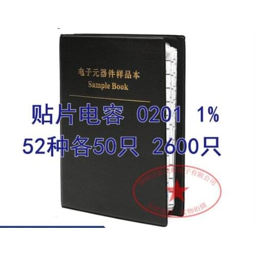 2600pcs 52 kinds of 0201 1% each 50pcs SMD Capacitor Sample Book GRM033 Series SMD Capacitor Pack Capacitor Pack Sample Book