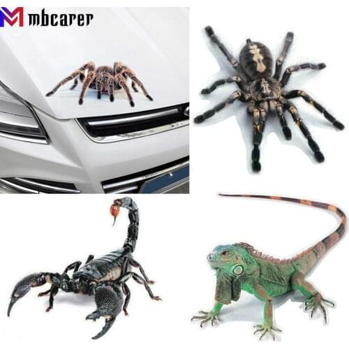 3D Spider Lizard Scorpion Car Sticker 3D animal pattern Vehicle Window Mirror Bumper Decal Decor Water-resistant High stickiness