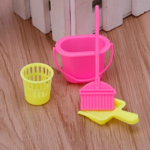 4Pcs Home Furniture Furnishing Cleaning Cleaner Kit For Cute Doll House Set