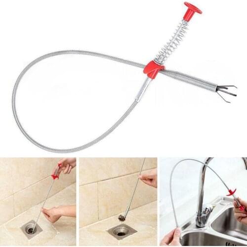 80% Hot Sales!! Bendable Sink Cleaning Hook Sewer Dredging Tool Kitchen Spring Pipe Hair Remover