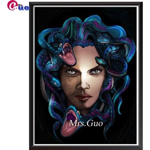 Full Square/Round Drill 5D DIY Diamond Painting Snake Queen Horror Woman 3D Embroidery Cross Stitch Mosaic Rhinestone Decor Gift