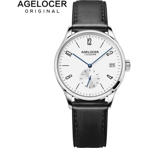 Agelocer Luxury Brand Fashion Women Watches Genuine Leather Watch Automatic Watch 1202A1