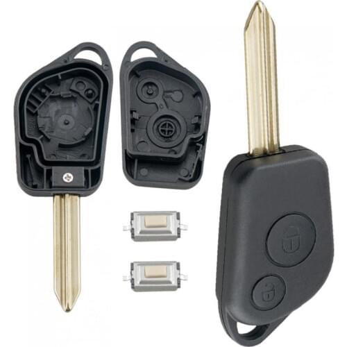 2 Buttons Uncut Blade Car Remote Key Shell Case with 2 Micro Switches Fit for Citroen Picasso / Saxo / Berlino / Xsara