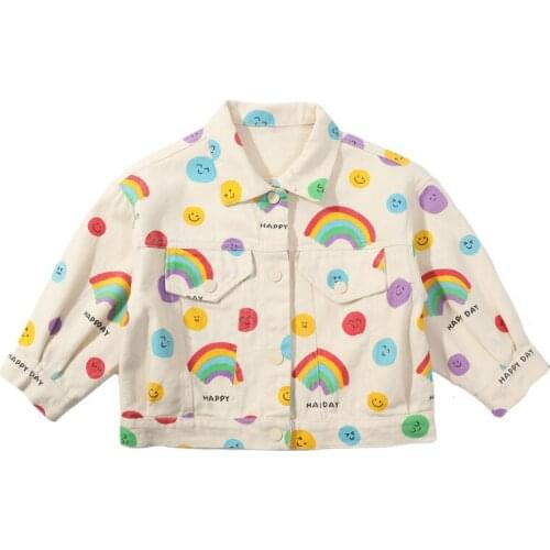 Baby Coat Girl Cute Print Kids Clothes Fashion New 2021 Children Autumn Spring Boys Pink Beige