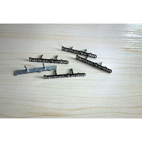 10pcs/lot harman/kardon Hi-Fi Speaker audio Speaker 3D Aluminum Badge Emblem stereo with 2 pins 43x5mm