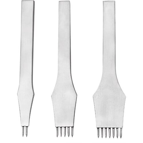 RORGETO 1Pcs of 3mm/4mm/5mm Leather Punch Tool 2/5/7 Tooth Circular Tooth Claw Type Leather Lace Stitching DIY Craft Tools