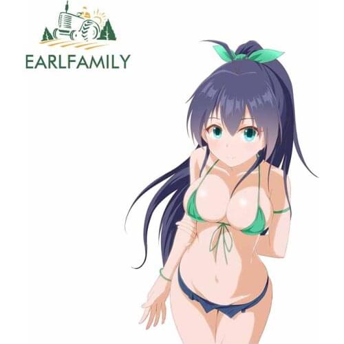 EARLFAMILY 13cm x 8.5cm for Toru Dragon Maid Swimsuit Car Stickers Scratch-Proof Decal Refrigerator Anime Windshield Decoration