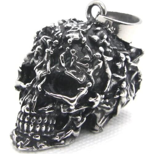 Support Dropship Demon Skull Pendant 316L Stainless Steel Jewelry Fashion Cool Skull Pendant