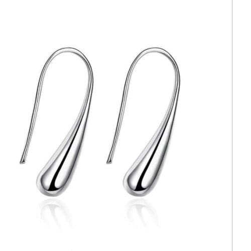 HOT Free Shipping 925 Sterling Silver Earrings,Droplets Ear hook,925 Sterling Silver Earrings wholesale jewelry
