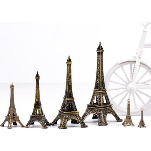Metal Eiffel Paris Tower Miniature Fairy Garden Home Decoration Mini Craft Micro Landscaping Decor Accessories 3/5/8/10/13/15CM